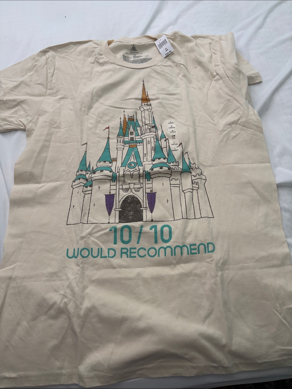 Women’s Disney Cream Castle Graphic Tee NWT